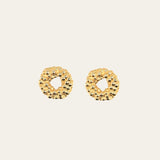 Solid Gold Mini Barnacle Hoops - Fine Jewelry Stud Earrings - Dainty London