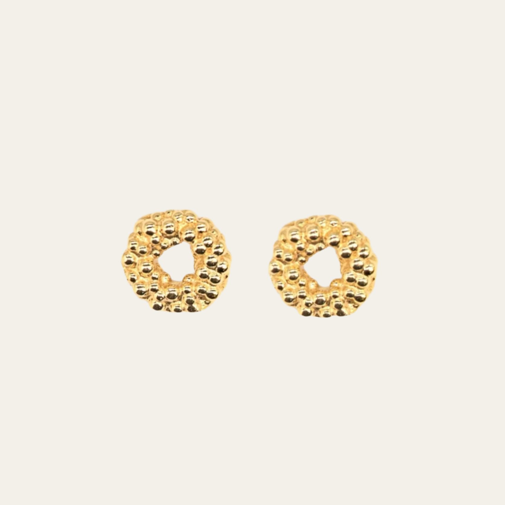 Solid Gold Mini Barnacle Hoops - Fine Jewelry Stud Earrings - Dainty London
