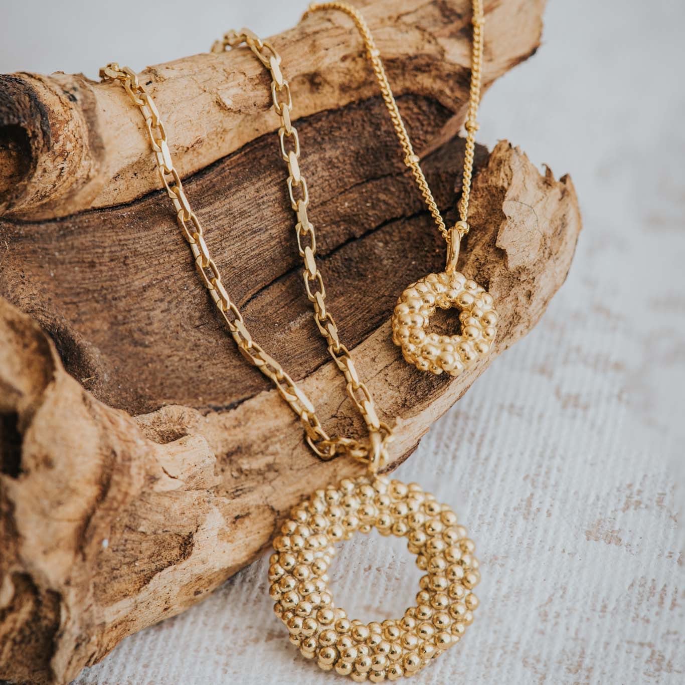 Solid Gold Mini Barnacle Necklace - Fine jewelry layering -Dainty London