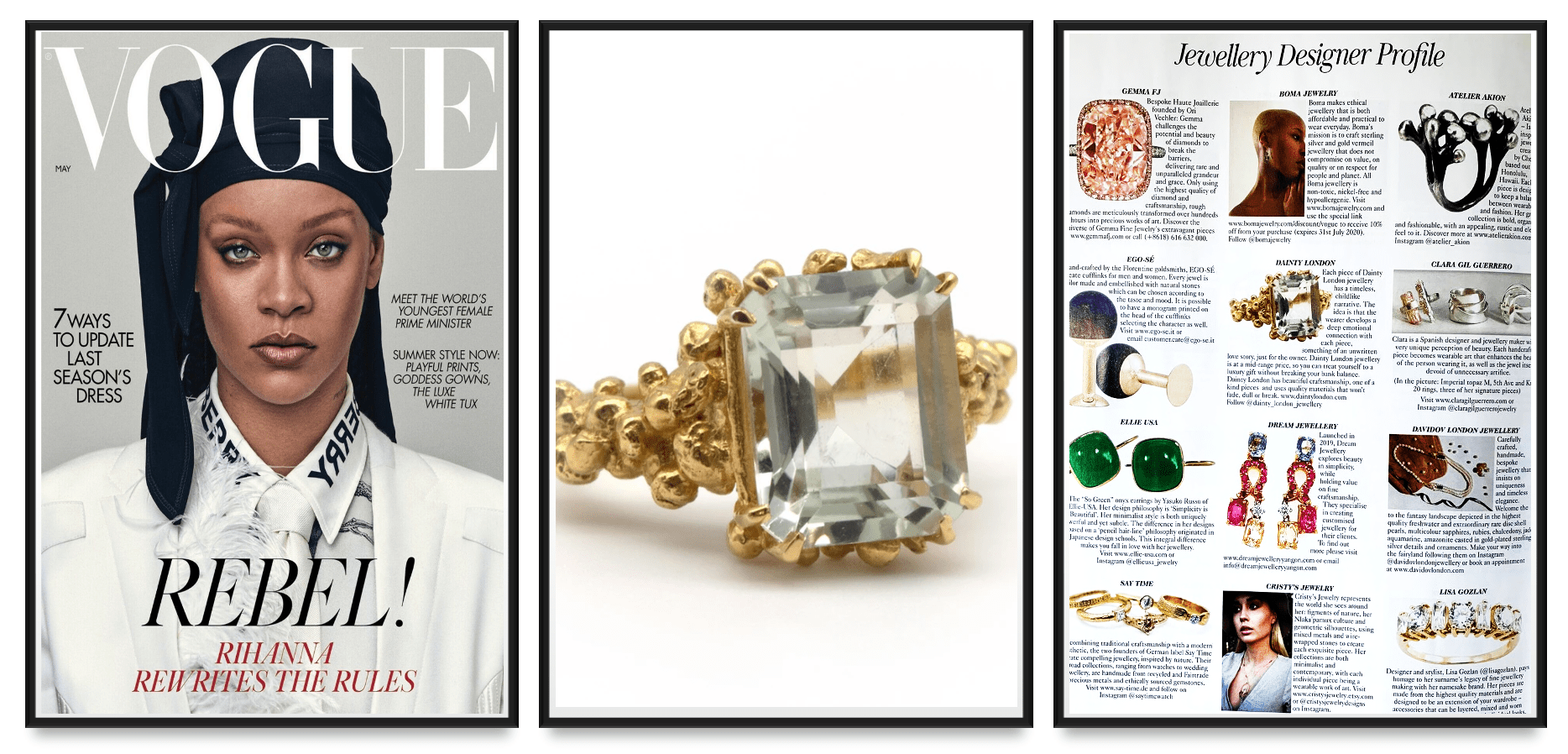 Giselle Ring featured in the May issue of British Vogue - Dainty London