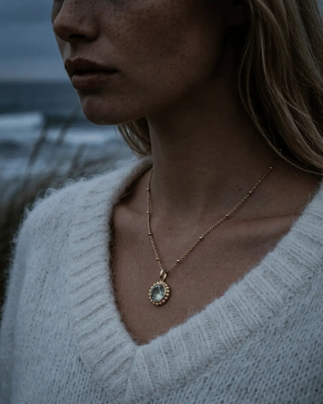 gemstone necklaces by dainty london
