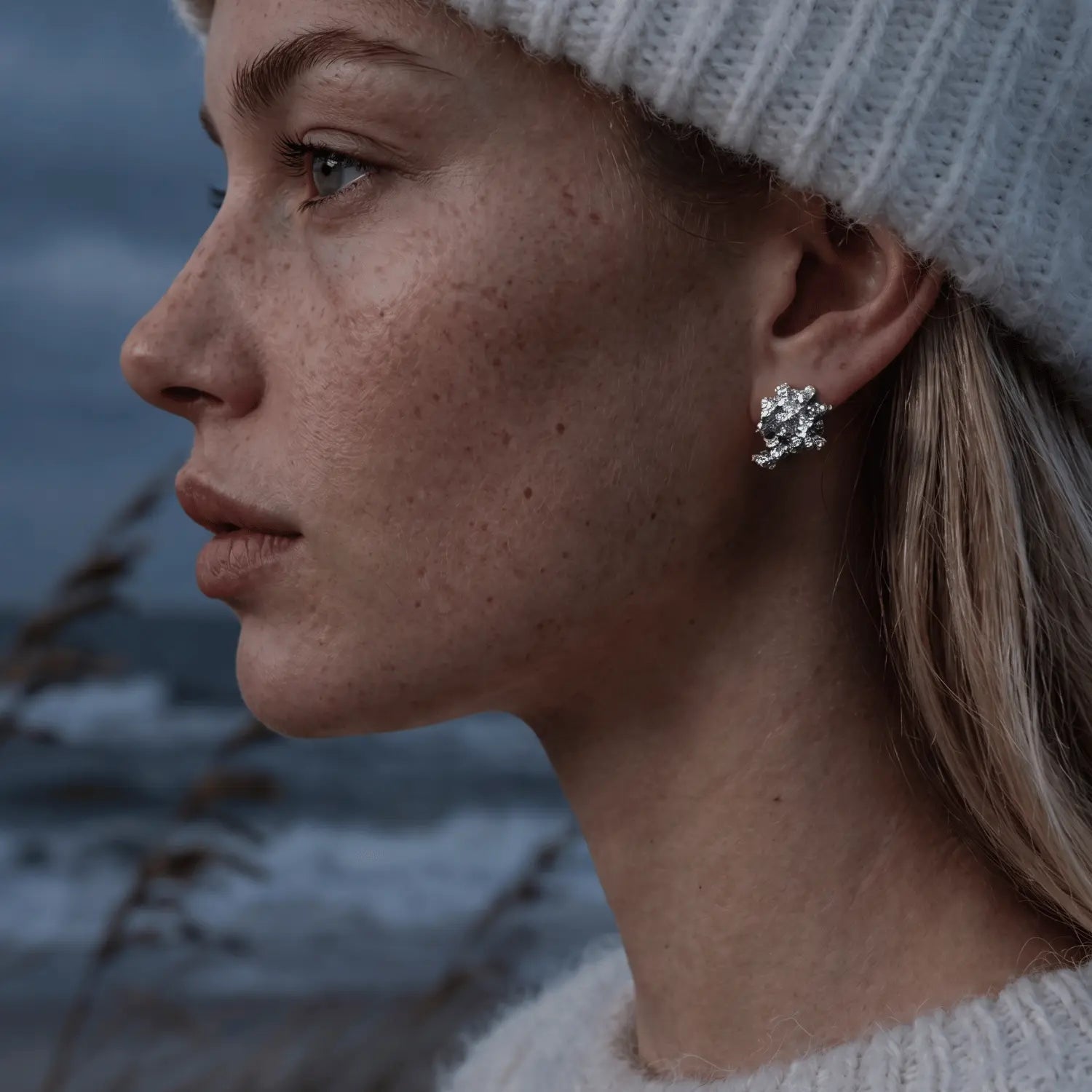 Dainty Saltwater Coral Stud Earrings - Gold or Silver - earrings - earrings - Dainty London