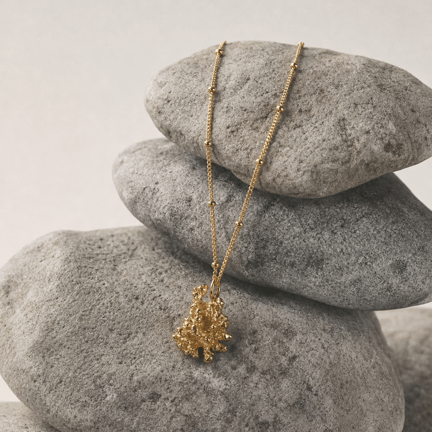 Gold or Silver Saltwater Coral Pendant Necklace - Dainty London