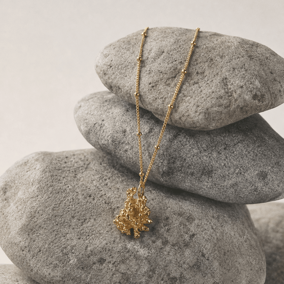 Gold or Silver Saltwater Coral Pendant Necklace - Dainty London