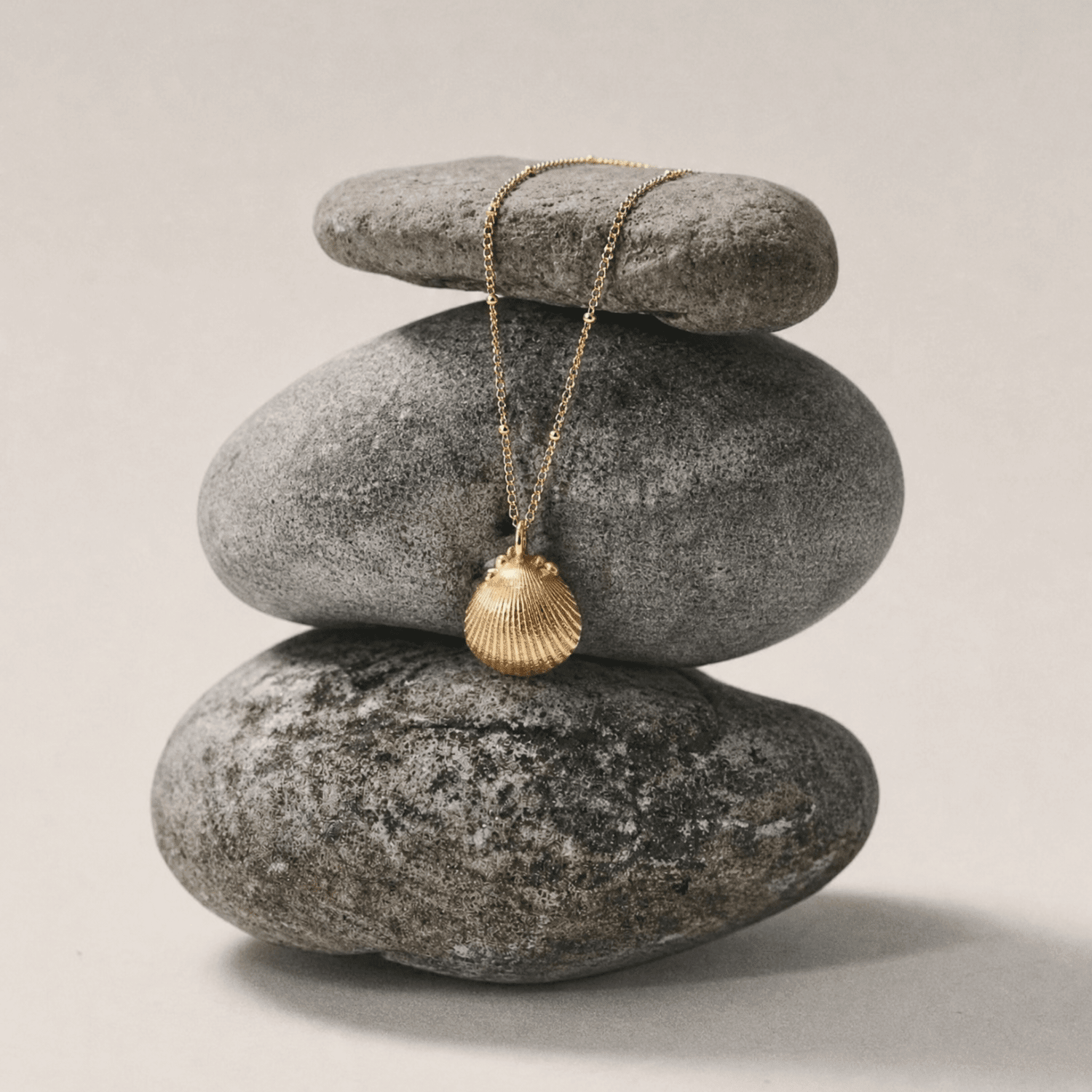 Solid Gold Seashell Necklace for Lovers of the Sea - Dainty London