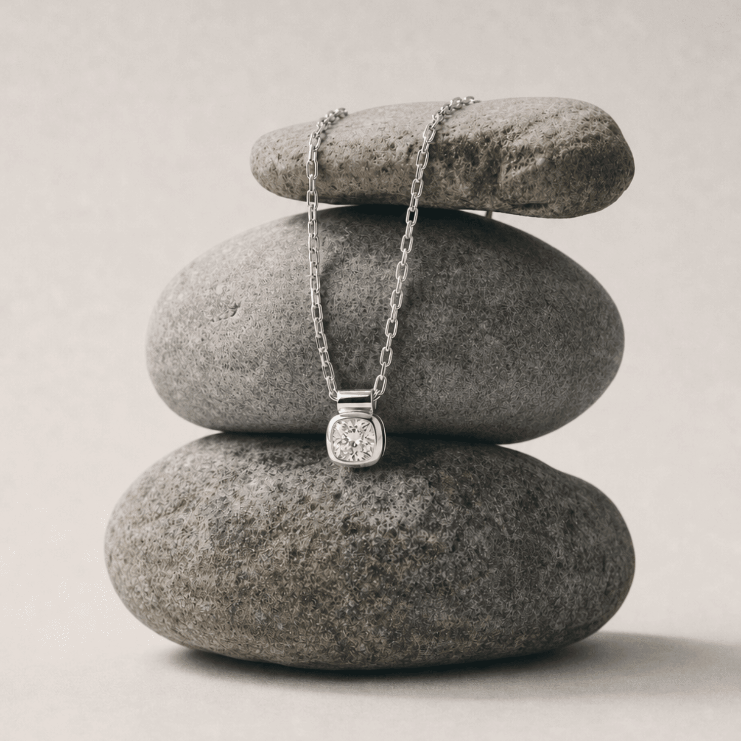 White Gold Diamond Necklace - Adamas - Dainty London