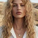 Gold Aqua Necklace with Barnacles and Rainbow Topaz