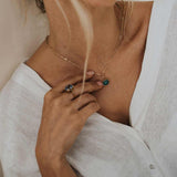 Solid Gold Large London Blue Topaz Necklace - Cleodora