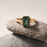 Solid Gold Tidewashed Emerald Ring