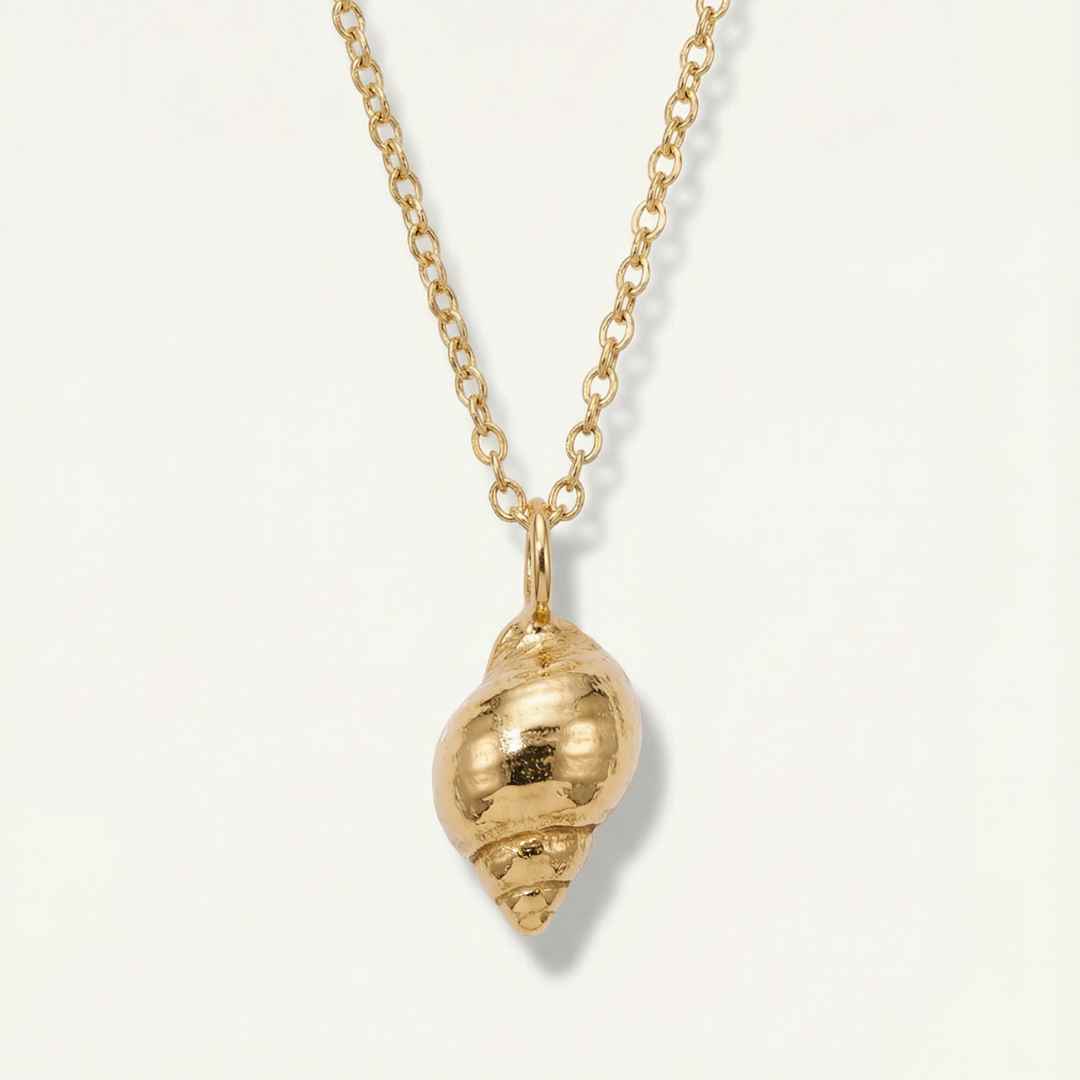 Chunky Solid 9ct Gold Maxi Periwinkle Necklace - Dainty London sea inspired jewelry, ocean necklace, gold seashell necklace, coastal jewelry gift, beach lover gift, layered gold necklace, nautical jewelry, statement beach necklace, fairtrade gold jewelry, gift for her, handmade ocean jewelry, beach vacation accessory, ocean themed gift