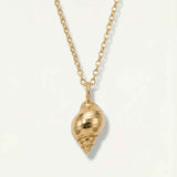 Chunky Solid 9ct Gold Maxi Periwinkle Necklace - Dainty London sea inspired jewelry, ocean necklace, gold seashell necklace, coastal jewelry gift, beach lover gift, layered gold necklace, nautical jewelry, statement beach necklace, fairtrade gold jewelry, gift for her, handmade ocean jewelry, beach vacation accessory, ocean themed gift