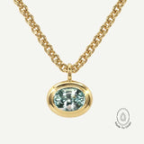 Statement Solid Gold Ocean Green Beryl Necklace - Margo