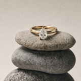 Solid Gold Pear Diamond Ring - The Yara Ring