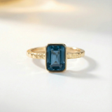 Solid Gold Tidewashed London Blue Topaz Ring