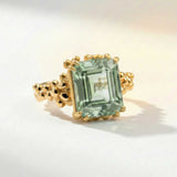 Gold or Silver Statement Green Quartz Ring - Giselle
