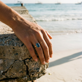 Solid Gold Tidewashed London Blue Topaz Ring