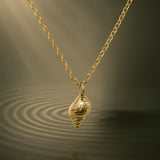 Chunky Solid 9ct Gold Maxi Periwinkle Necklace - Dainty London sea inspired jewelry, ocean necklace, gold seashell necklace, coastal jewelry gift, beach lover gift, layered gold necklace, nautical jewelry, statement beach necklace, fairtrade gold jewelry, gift for her, handmade ocean jewelry, beach vacation accessory, ocean themed gift