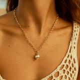 Chunky Solid 9ct Gold Maxi Periwinkle Necklace - Dainty London sea inspired jewelry, ocean necklace, gold seashell necklace, coastal jewelry gift, beach lover gift, layered gold necklace, nautical jewelry, statement beach necklace, fairtrade gold jewelry, gift for her, handmade ocean jewelry, beach vacation accessory, ocean themed gift