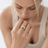 Citrine and white topaz sunrise ring - Solara - Dainty London