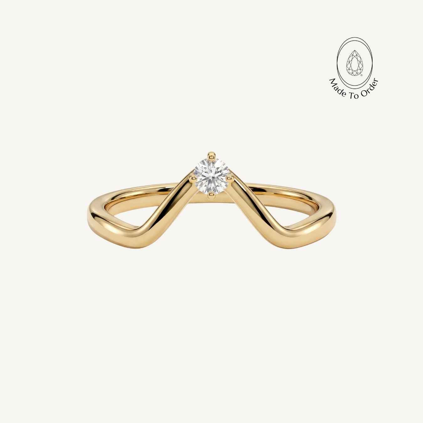 Dainty Gold Diamond Ring - Calista - Dainty London