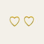 Gold heart hoop earrings, everyday stacking jewellery, small hoop earrings, minimalist dainty gift for her, romantic boho style for daughters and women