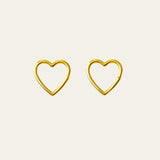 Gold heart hoop earrings, everyday stacking jewellery, small hoop earrings, minimalist dainty gift for her, romantic boho style for daughters and women