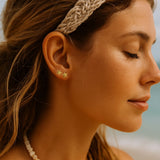 coastal jewellery, nautical earrings, starfish stud earrings, ocean lover gift, beach jewellry, boho earrings, everyday studs, silver gold vermeil, small beach earrings, sailor gift, layered jewelry, gift for her, ocean theme jewellery