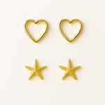 coastal jewellery, nautical earrings, starfish stud earrings, ocean lover gift, beach jewellry, boho earrings, everyday studs, silver gold vermeil, small beach earrings, sailor gift, layered jewelry, gift for her, ocean theme jewellery