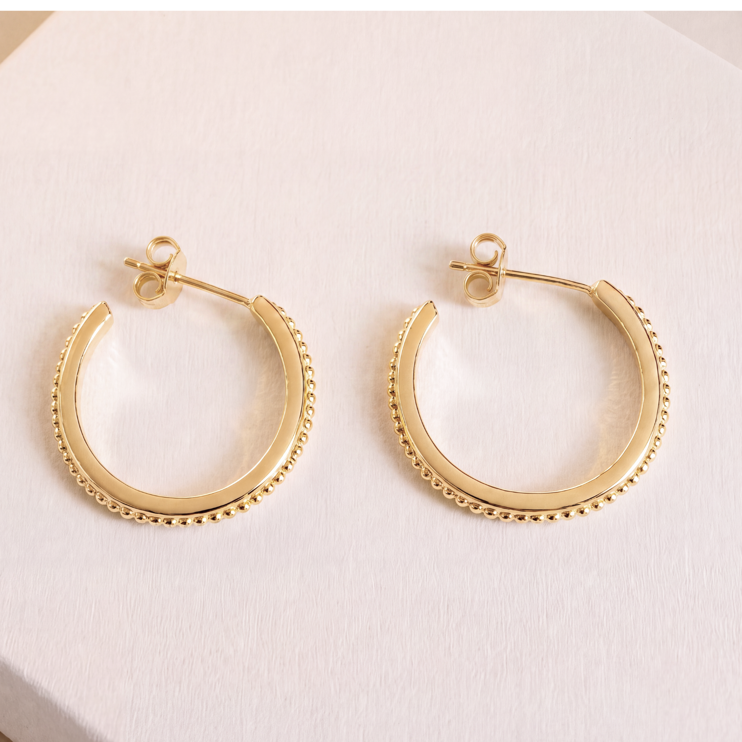Dainty Granulation Hoop Earrings | Sterling Silver & 18K Gold Vermeil | Everyday Minimalist Hoops