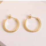 Dainty Granulation Hoop Earrings | Sterling Silver & 18K Gold Vermeil | Everyday Minimalist Hoops