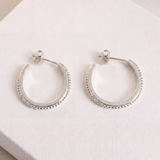 Dainty Granulation Hoop Earrings | Sterling Silver & 18K Gold Vermeil | Everyday Minimalist Hoops