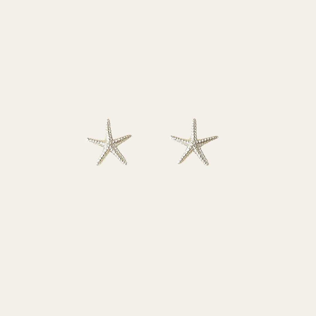 coastal jewellery, nautical earrings, starfish stud earrings, ocean lover gift, beach jewellery, boho earrings, everyday studs, silver small beach earrings, sailor gift, layered jewelry, gift for her, ocean theme jewelry