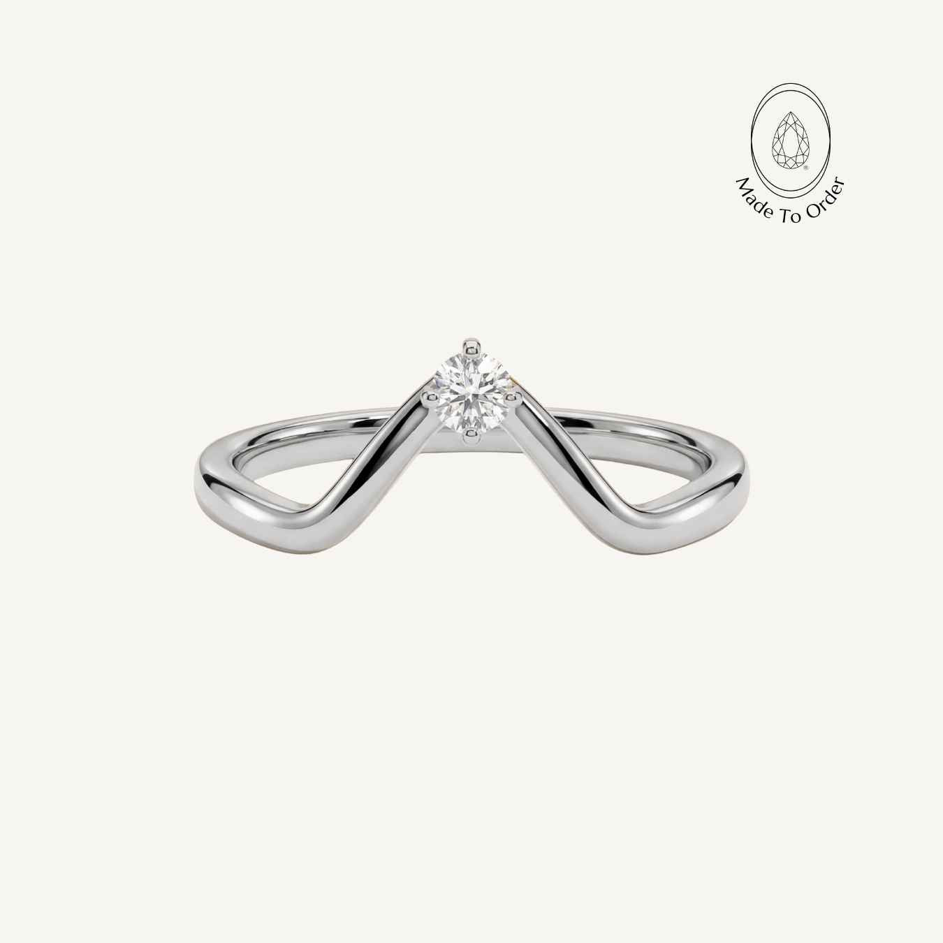 Dainty White Gold Diamond Ring - Calista - Dainty London