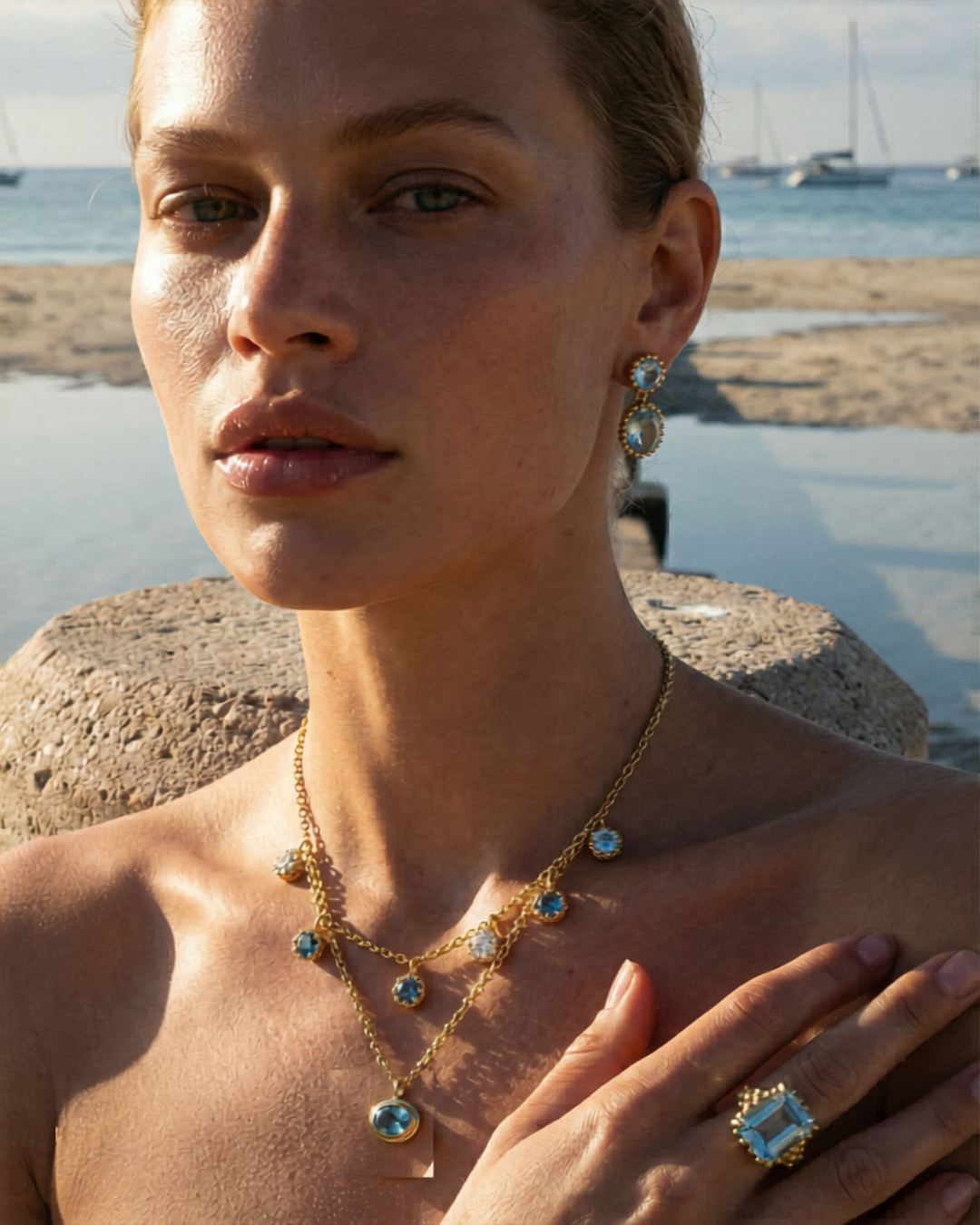 Daughter of the Tides collection by Dainty London - coastal-inspired jewellery with oceanic textures and timeless, wearable design.
