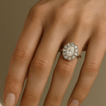 Oval Cluster Milgrain Victorian Diamond Engagement Ring - Isadora For the woman who wants something truly distinctive, a thoughtfully designed cluster that balances vintage charm with contemporary style. Bridal and Anniversary diamond engagement ring, vintage wedding band, Victorian style ring, lab grown diamond ring, eco-friendly engagement, unique bridal ring, handmade wedding ring, modern vintage ring, organic cluster ring, fine jewelry gift, special occasion ring, sustainable luxury gift,