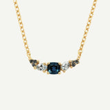 Elegant Topaz Cluster Gold Necklace - Zaria - Dainty London