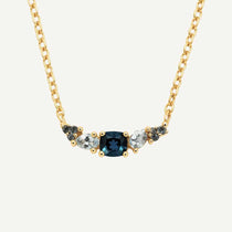 Elegant Topaz Cluster Gold Necklace - Zaria - Dainty London