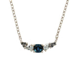 Elegant Topaz Cluster Silver Necklace - Zaria - Dainty London