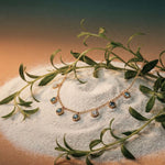 ocean blue topaz, coastal jewellery, layered necklaces, statement necklace, seaside jewellry, beach wedding jewelry, boho jewelry, aquamarine necklace, artisan jewelry, nautical jewelry, ocean lover gift, handmade coastal jewelry, layered charm necklace