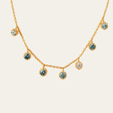 ocean blue topaz, coastal jewellery, layered necklaces, statement necklace, seaside jewellry, beach wedding jewelry, boho jewelry, aquamarine necklace, artisan jewelry, nautical jewelry, ocean lover gift, handmade coastal jewelry, layered charm necklace