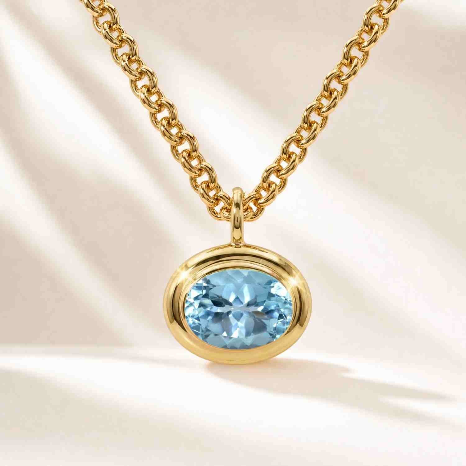 blue topaz necklace, sky blue gemstone jewellery, gold vermeil necklace, sterling silver pendant, statement chain necklace, handcrafted gold jewelry, eco-friendly necklace, layered jewelry piece, gift for her, boho chic necklace, beach style jewelry, summer accessories, special occasion gift