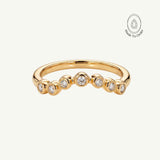 Gold Ethereal Curved Diamond Ring - The Cressida Ring - Dainty London