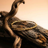 Gold Grain Bangle - Everyday Ladies Stacking Bracelets - Dainty London gold grain bangle, stacking bracelets, dainty jewellery, minimalist bracelet, everyday jewellry, london inspired jewelry, eco-friendly jewelry, silver vermeil bracelet, handmade women’s bracelet, rustic elegance, gift for her, subtle glamour, adjustable bangle