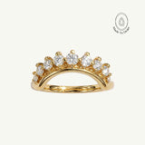 Gold Halo Diamond Ring - The Nora Ring - Dainty London