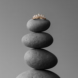 Gold Halo Diamond Ring - The Nora Ring - Dainty London