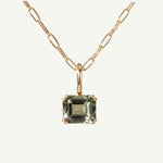 Gold Large Green Quartz Necklace - Giselle - Dainty London solid gold necklace, green quartz pendant, ocean inspired jewellery, maritime necklace, nature inspired gift, handcrafted gold necklace, adjustable chain necklace, seaside jewelry, maritime treasure, elegant gold pendant, luxury gemstone necklace, gift for adventurers, ocean lover gift