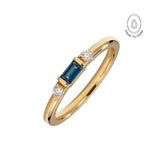 Gold London Blue Topaz Diamond Ring - Roxana - Dainty London