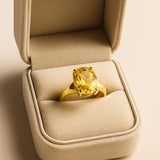 gold oval citrine ring, yellow citrine jewellery, Victorian style ring, cocktail ring for women, handcrafted citrine ring, gold vermeil jewelry, sustainable silver ring, statement gemstone ring, elegant gift for her, yellow gemstone ring, unique cocktail accessory, vintage-inspired jewellery, everyday luxury ring
