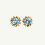 Gold Sky Blue Topaz Astrid Studs - Dainty London