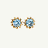 Gold Sky Blue Topaz Astrid Studs - Dainty London